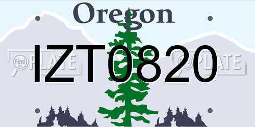 IZT0820 Oregon License Plate