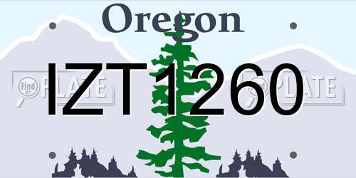 IZT1260 Oregon License Plate