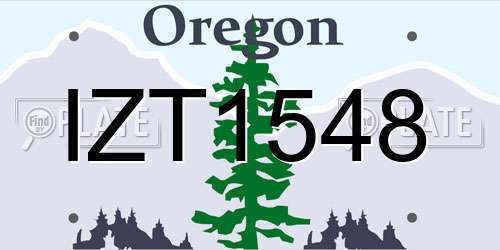 IZT1548 Oregon License Plate