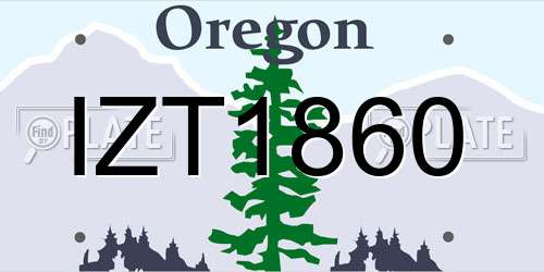 IZT1860 Oregon License Plate