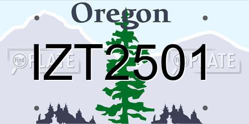 IZT2501 Oregon License Plate