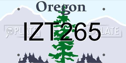 IZT265 Oregon License Plate