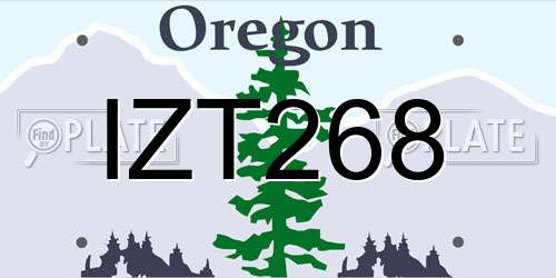 IZT268 Oregon License Plate