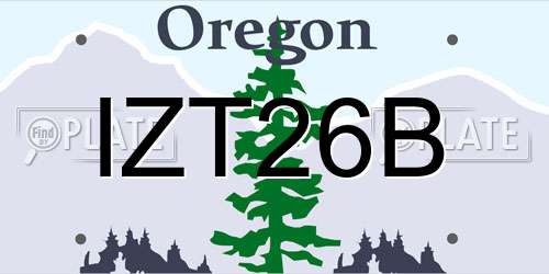 IZT26B Oregon License Plate