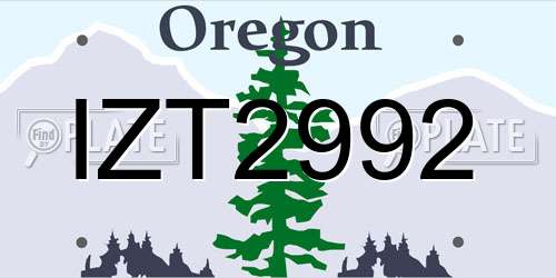 IZT2992 Oregon License Plate