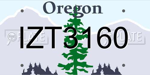 IZT3160 Oregon License Plate