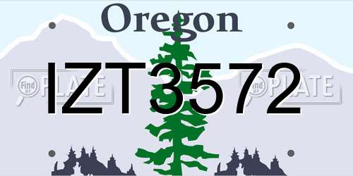 IZT3572 Oregon License Plate