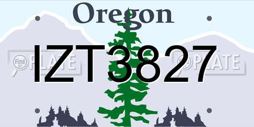 IZT3827 Oregon License Plate