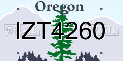 IZT4260 Oregon License Plate
