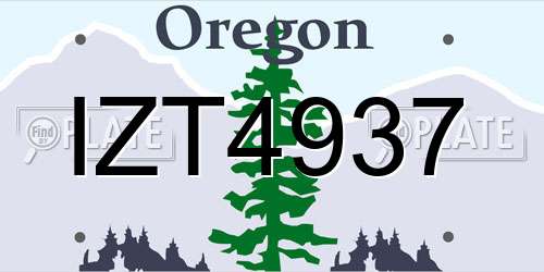 IZT4937 Oregon License Plate