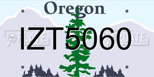 IZT5060 Oregon License Plate