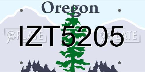 IZT5205 Oregon License Plate