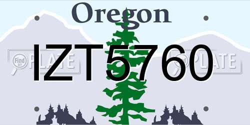 IZT5760 Oregon License Plate