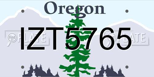 IZT5765 Oregon License Plate