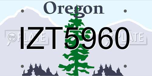IZT5960 Oregon License Plate