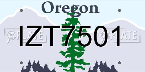 IZT7501 Oregon License Plate