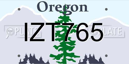 IZT765 Oregon License Plate