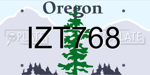 IZT768 Oregon License Plate