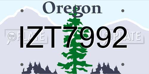 IZT7992 Oregon License Plate