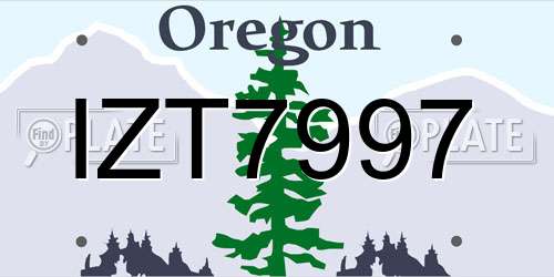 IZT7997 Oregon License Plate