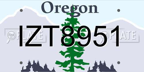 IZT8951 Oregon License Plate