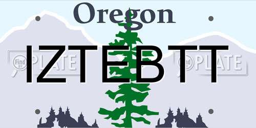 IZTEBTT Oregon License Plate