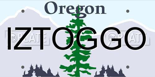 IZTOGGO Oregon License Plate
