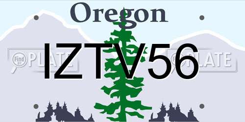 IZTV56 Oregon License Plate