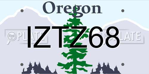 IZTZ68 Oregon License Plate