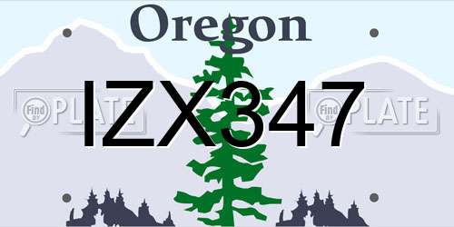 IZX347 Oregon License Plate