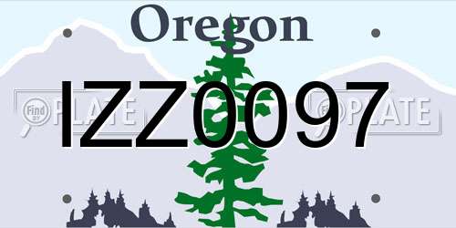 IZZ0097 Oregon License Plate