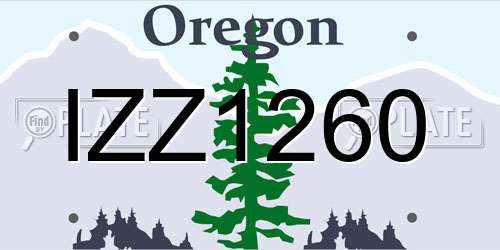 IZZ1260 Oregon License Plate
