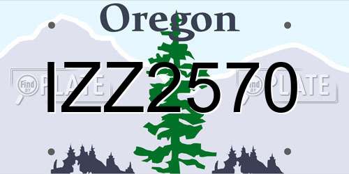 IZZ2570 Oregon License Plate