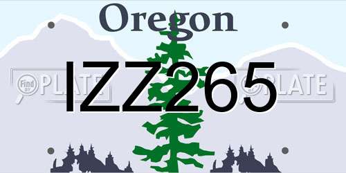 IZZ265 Oregon License Plate
