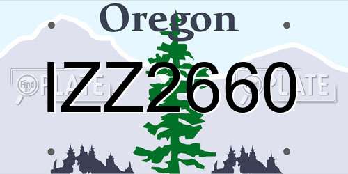 IZZ2660 Oregon License Plate