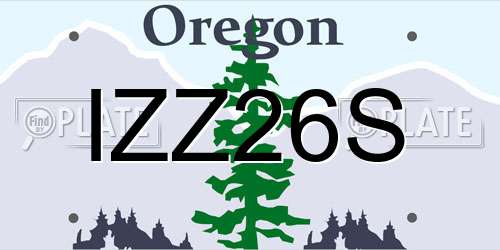 IZZ26S Oregon License Plate
