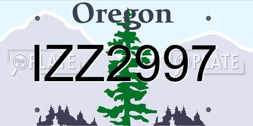 IZZ2997 Oregon License Plate
