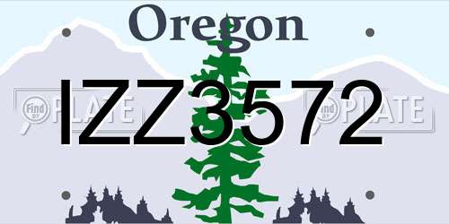 IZZ3572 Oregon License Plate