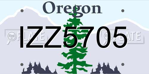 IZZ5705 Oregon License Plate