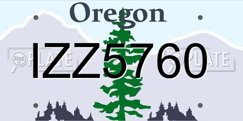 IZZ5760 Oregon License Plate