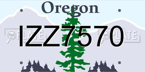 IZZ7570 Oregon License Plate