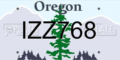 IZZ768 Oregon License Plate