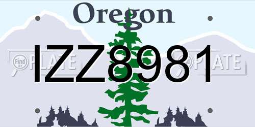 IZZ8981 Oregon License Plate
