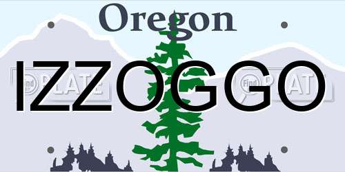 IZZOGGO Oregon License Plate