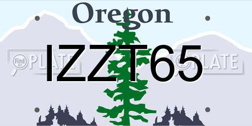 IZZT65 Oregon License Plate