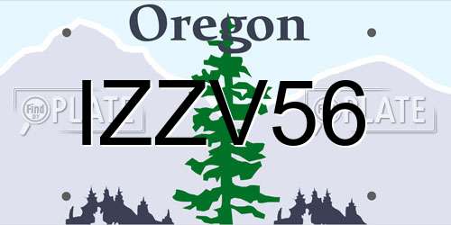 IZZV56 Oregon License Plate