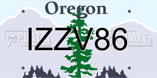 IZZV86 Oregon License Plate