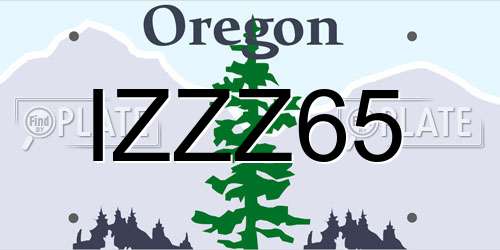 IZZZ65 Oregon License Plate