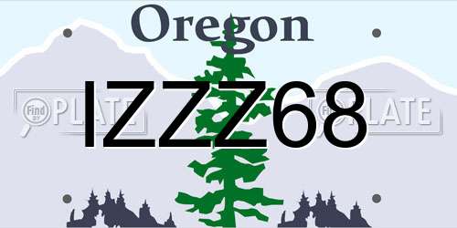IZZZ68 Oregon License Plate