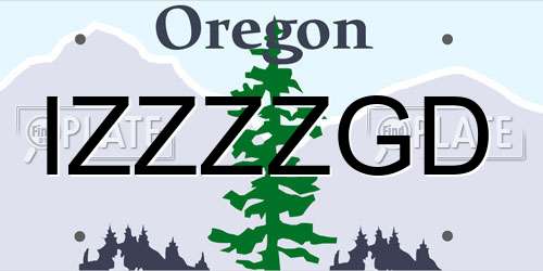IZZZZGD Oregon License Plate